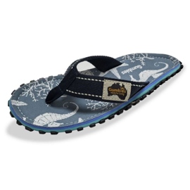 Japonský gumbies Islander Flip-Flops Unisex Seahorse Gu-FFISL152 modrý 7
