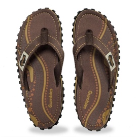Japonské gumbies Islander Flip-Flops Unisex Aboriginal Gu-FFISL095 hnědý 4