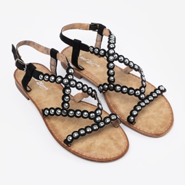 Černé sandály zdobené čepy černý 2
