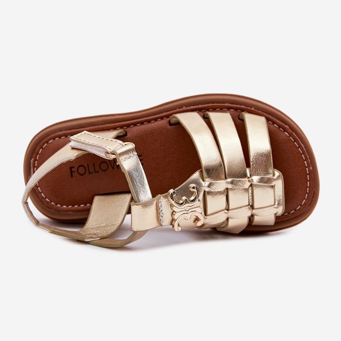 Dívčí sandály s dekorativním zlatým detailem 2 Dívčí sandály s dekorativním zlatým detailem 2