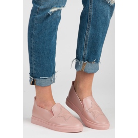 Růžové Slipons S Hvězdou růžový 1