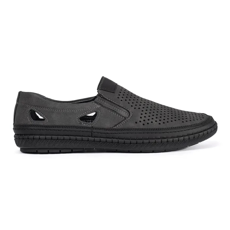 Pánské šedé otevřené boty šedá 2