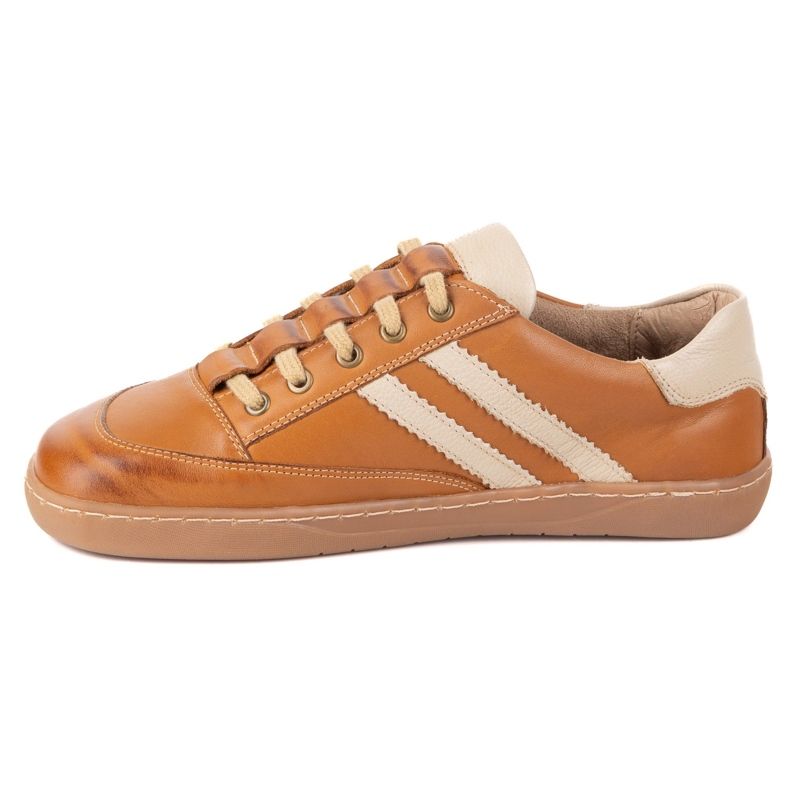 Tenisky naboso ženské kaia olivier - světle hnědá kožená bota hnědý 2