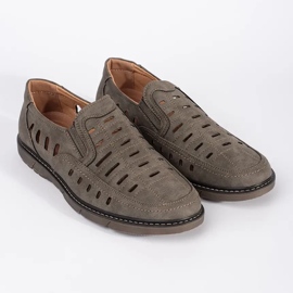 Pánské prolamované slip-on mokasíny hnědý 4