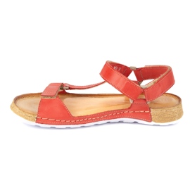 Olivier Dámské sandály nabosové Kallia Leather Red 0782W červený 2