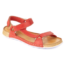 Olivier Dámské sandály nabosové Kallia Leather Red 0782W červené 3