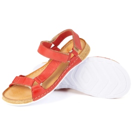 Olivier Dámské sandály nabosové Kallia Leather Red 0782W červené 5
