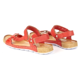 Olivier Dámské sandály nabosové Kallia Leather Red 0782W červené 6