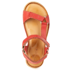 Olivier Dámské sandály nabosové Kallia Leather Red 0782W červené 7