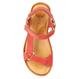 Olivier Dámské sandály nabosové Kallia Leather Red 0782W červené 8
