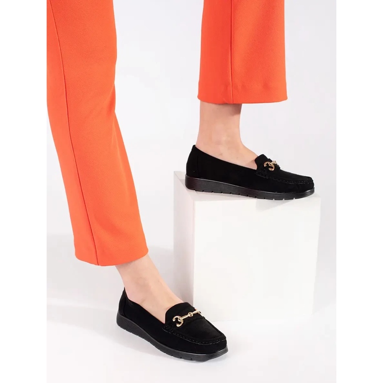 Seastar Black Dámské semišové mokasíny černá 2