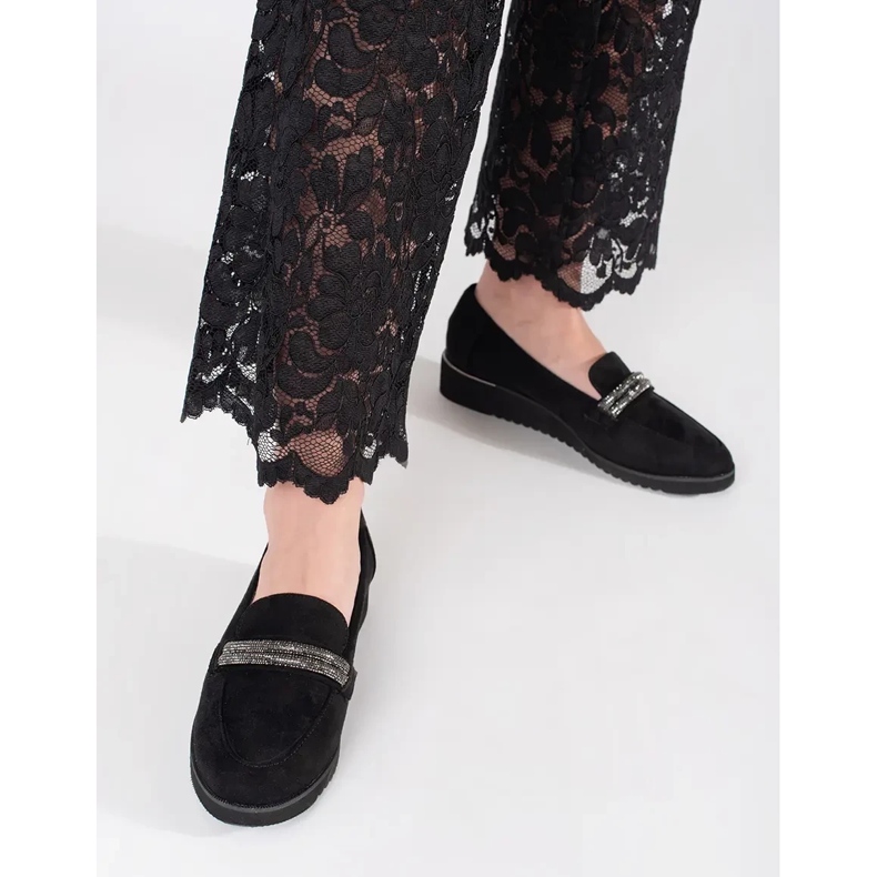 Goodin Černé semišové mokasíny černá 2 Goodin Černé semišové mokasíny černá 2