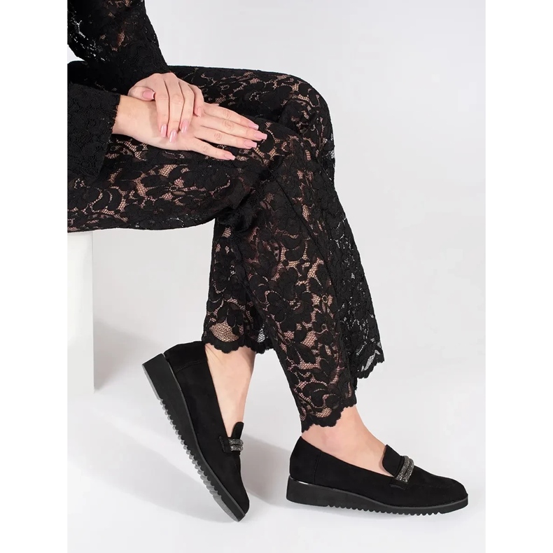 Goodin Černé semišové mokasíny černá 1 Goodin Černé semišové mokasíny černá 1