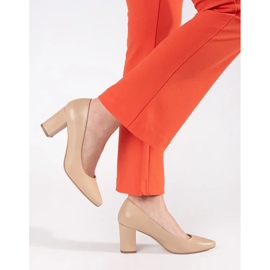 Sergio Leone Béžové lodičky na sloupu béžový 2