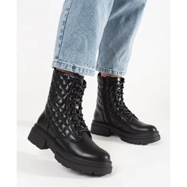 Černé prošívané pracovníci na platformě černá 2 Černé prošívané pracovníci na platformě černá 2