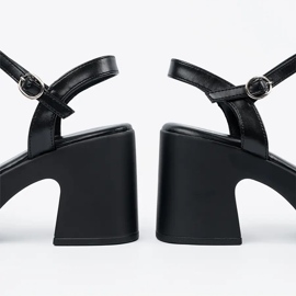 Seastar Černé sandály na příspěvku černý 1