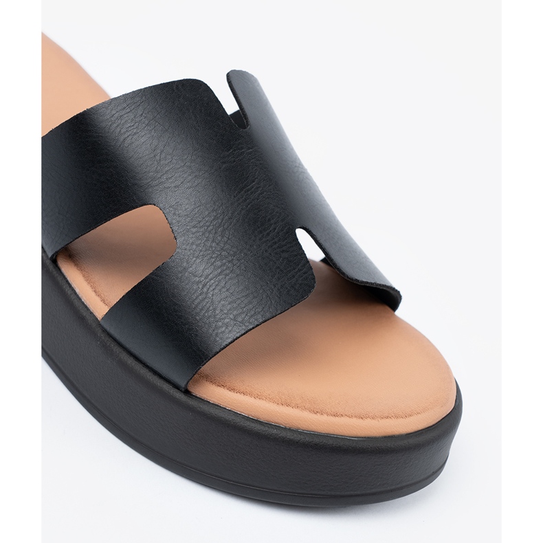 Seastar Dámské černé plošiny pantofle černý 2