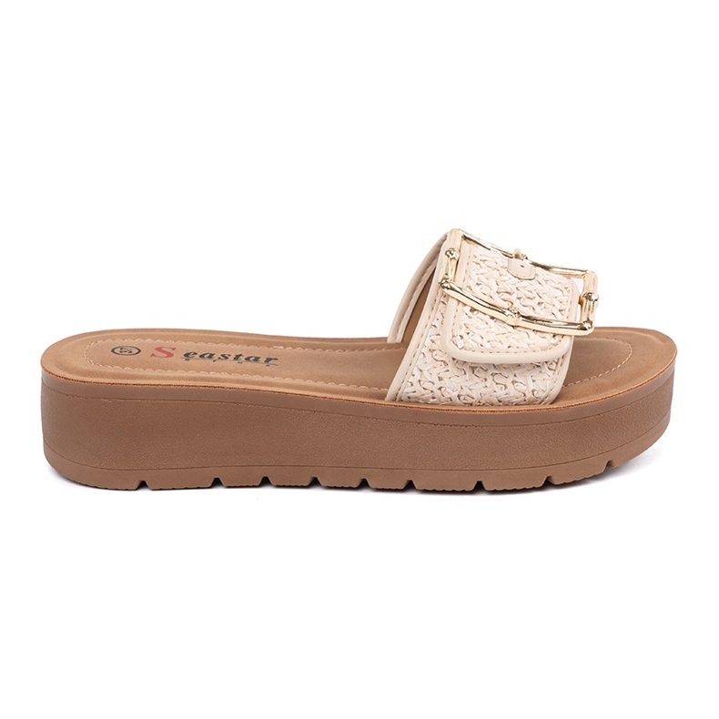 Seastar Pantofle zdobené zlatou svorkou zlatý 2