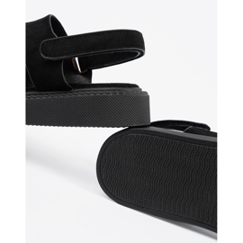 Seastar Černé sandály na platformě s výřezy černý 2