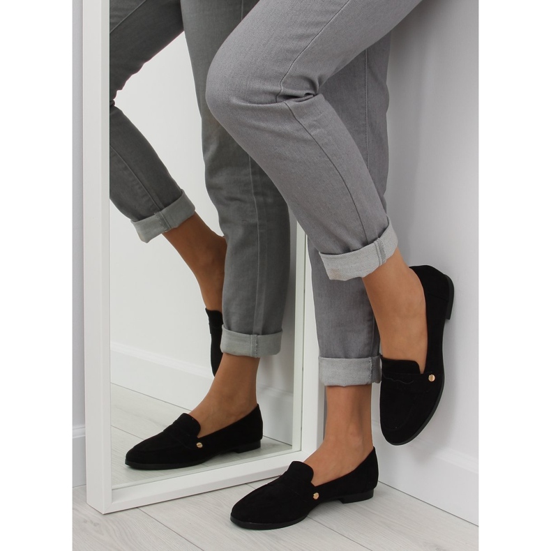 Black Dámské černé mokasíny T298 Black černý 1