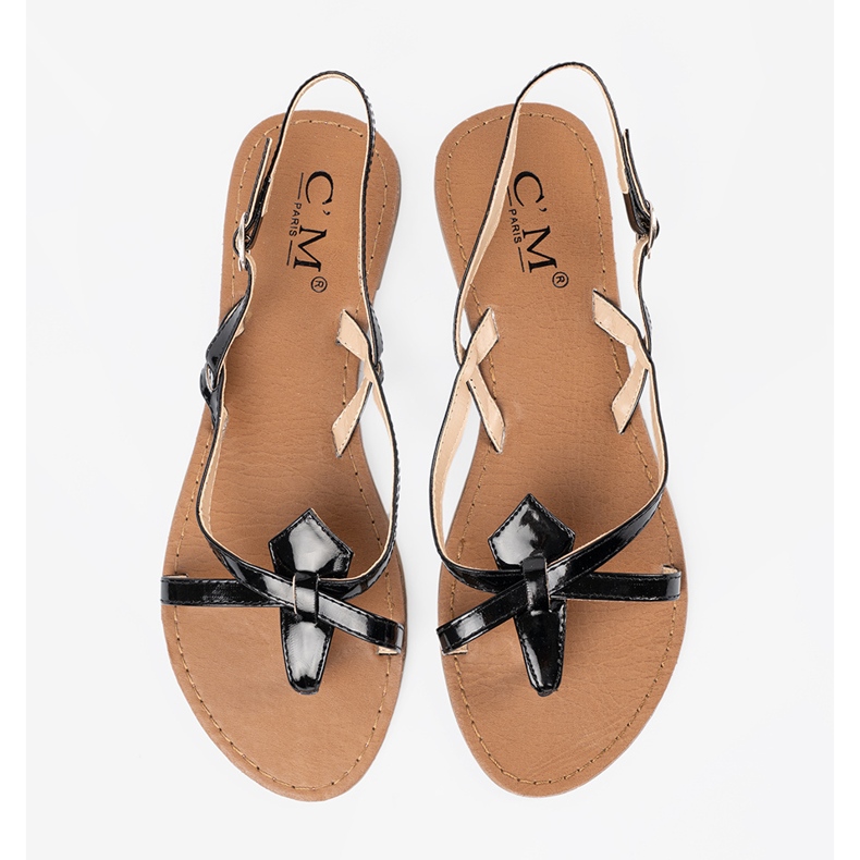 Černé ploché sandály černý 1