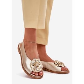 Kožené ploché sandály s dekorací Chebello 4642 Gold zlatý 1