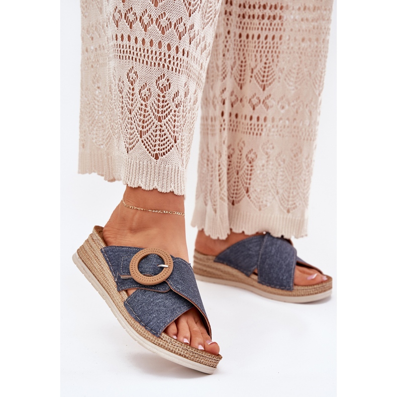 Dámské klíny s dekorativním inblu RV000012 Blue Buckle Blue modrý 2