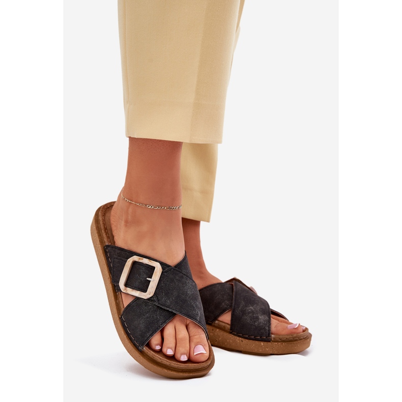 Dámské žabky s inblu ED000025 Černá spona 1