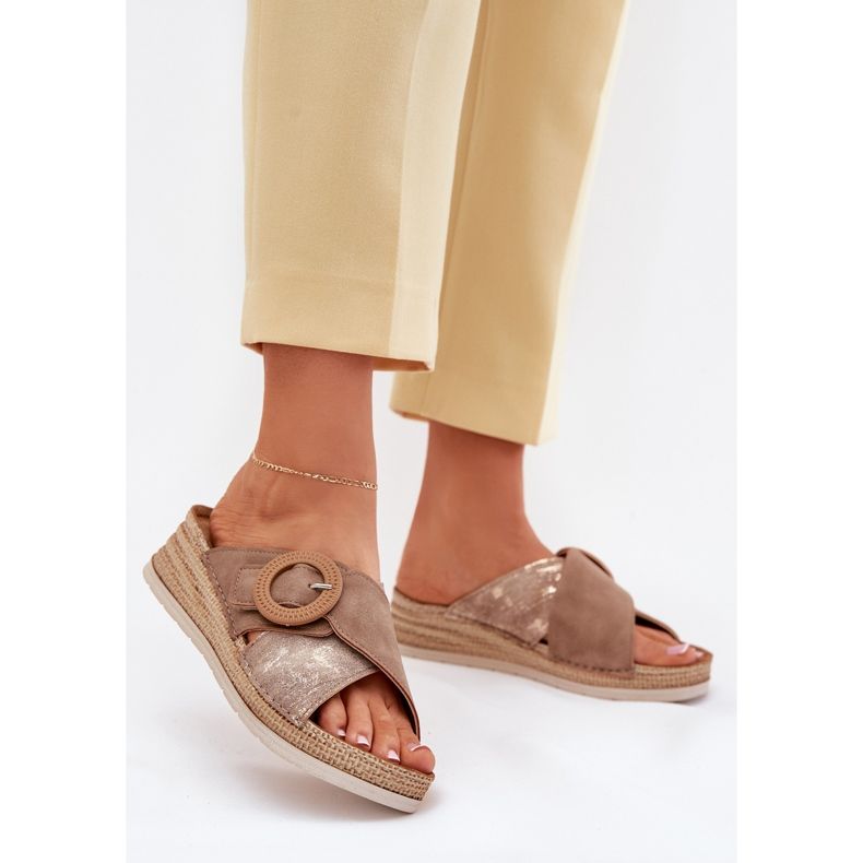 Dámské klíny s dekorativním inblu RV000012 Brown. hnědý 2