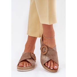 Dámské klíny s dekorativním inblu RV000012 Brown. hnědý 3