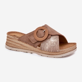 Dámské klíny s dekorativním inblu RV000012 Brown. hnědý 4