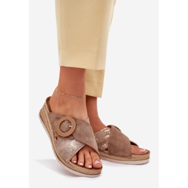Dámské klíny s dekorativním inblu RV000012 Brown. hnědý 1