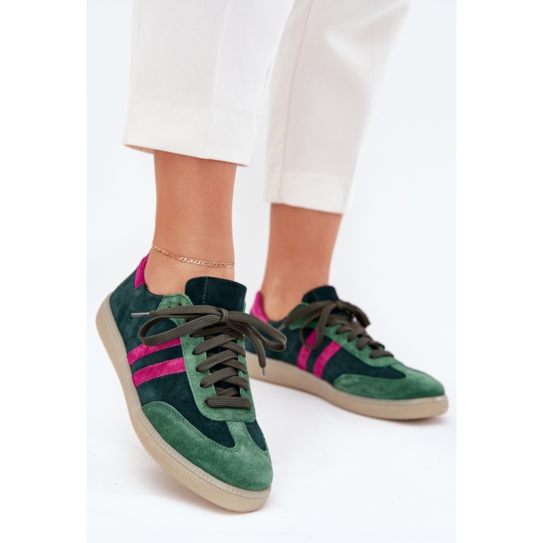Zazoo N1068 Suede Low Sneakers Tmavě zelené ženy zelený 2