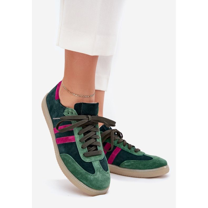 Zazoo N1068 Suede Low Sneakers Tmavě zelené ženy zelený 1