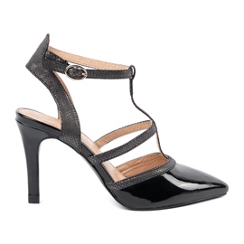 Černá čerpadla na vysoké patě černý 2