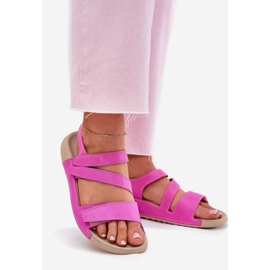 Dámské kožené sandály Zazoo K1004 Fuchsia růžový 1