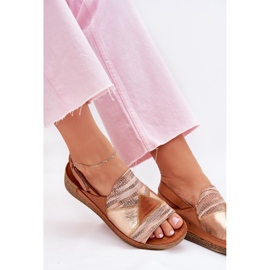 Dámské kožené sandály s klínem s Maciejka Braid L7067-29 Brown hnědý 8