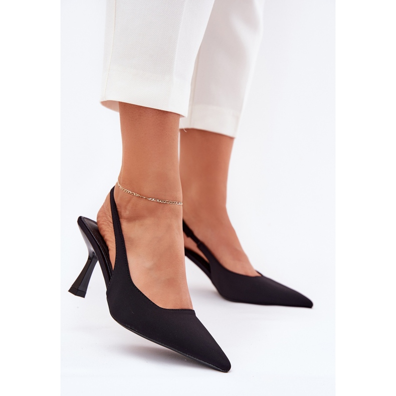 Dámské sandály na černém špendlíku černá 2 Dámské sandály na černém špendlíku černá 2