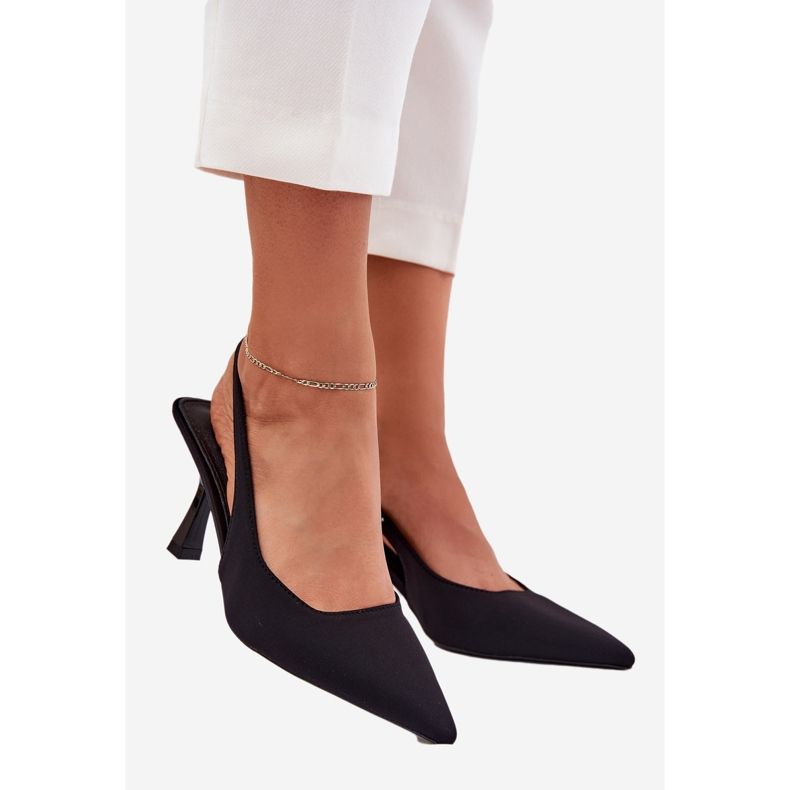 Dámské sandály na černém špendlíku černá 1 Dámské sandály na černém špendlíku černá 1