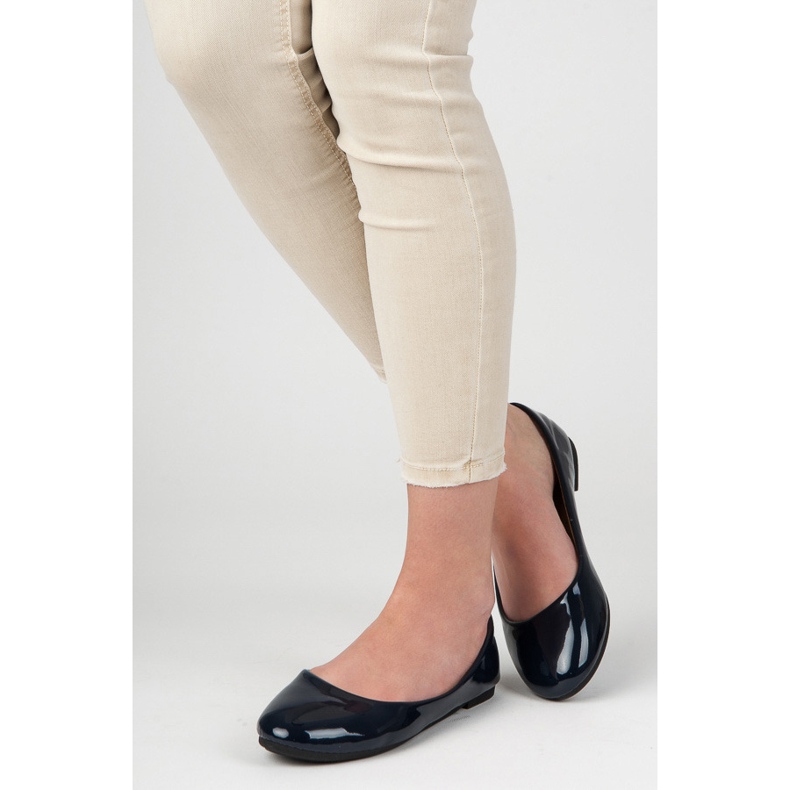 Lakované balerínky modrý 2