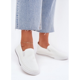 Slocked Eco Leather Dámské tenisky tenisky s nápisem bílé bílý 2