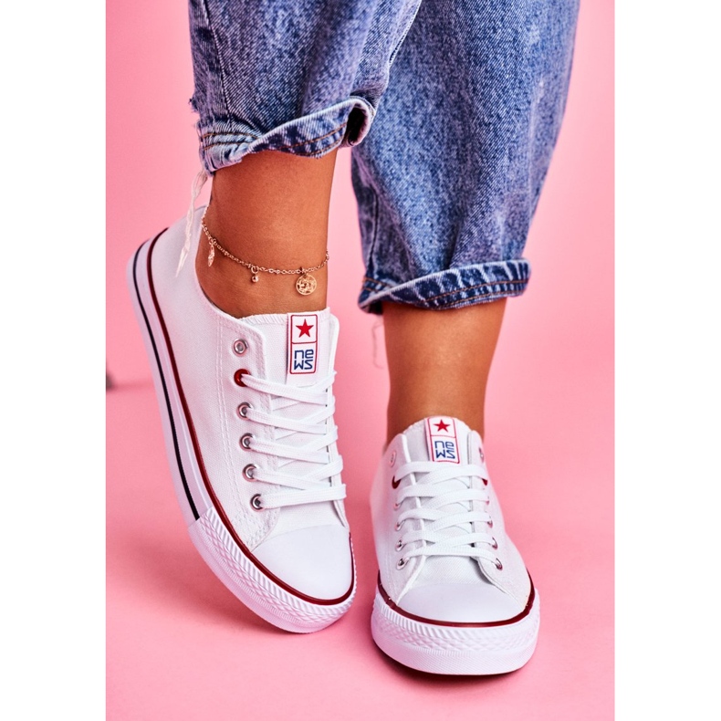 News Dámské látkové tenisky, bílé bílý 3