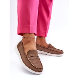 Dámské semišové mokasíny na platformě Sergio Leone SP012 Light Beige béžový 1