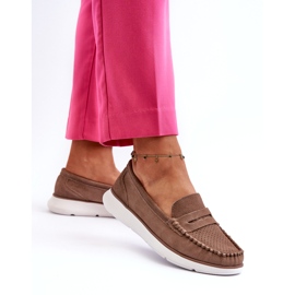 Dámské semišové mokasíny na platformě Sergio Leone SP012 Light Beige béžový 2