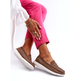 Dámské semišové mokasíny na platformě Sergio Leone SP012 Light Beige béžový 4