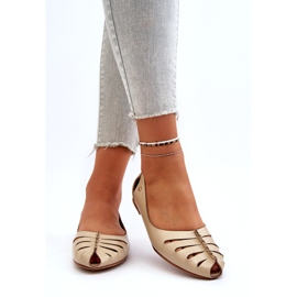 Zazoo 10009 pohodlná kožená dámská balerína béžová béžový 4