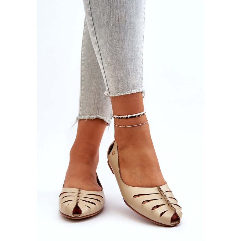 Zazoo 10009 pohodlná kožená dámská balerína béžová béžový 4 Zazoo 10009 pohodlná kožená dámská balerína béžová béžový 4