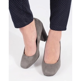Seastar Suede Grey Pumps na sloupku šedá 2