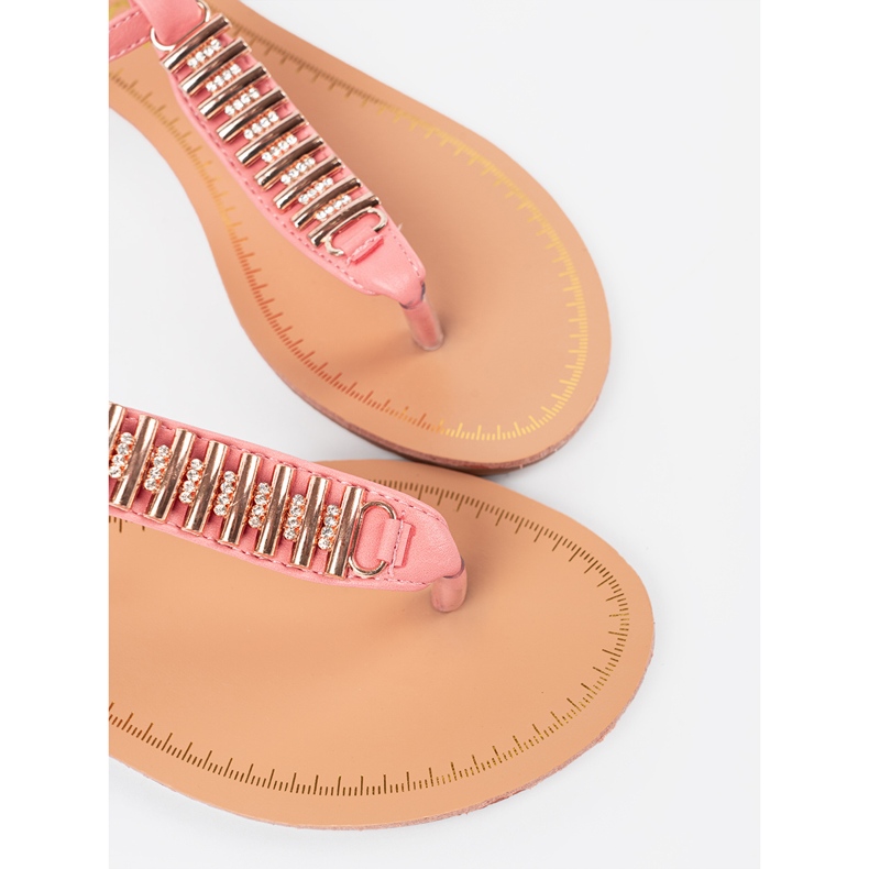 Shelvt Růžové sandály se zlatými dekoracemi růžový 1