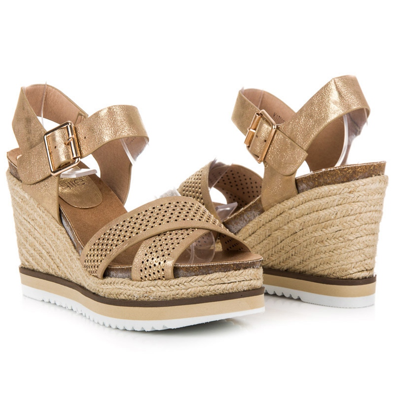 Kylie Sandály na klínku žlutá 1